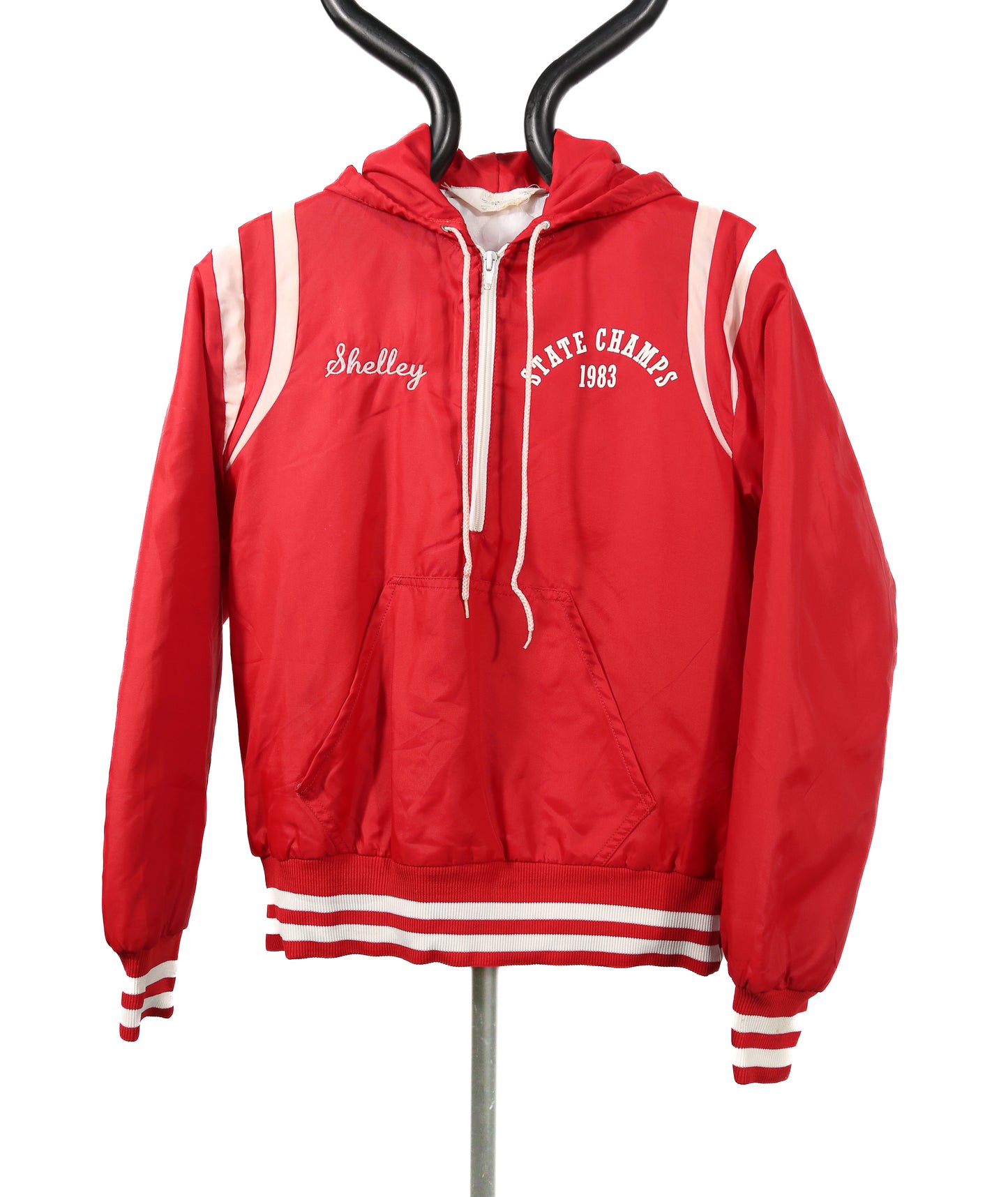 1983 3/4 Zip Nylon Varsity Hooded bomber - M