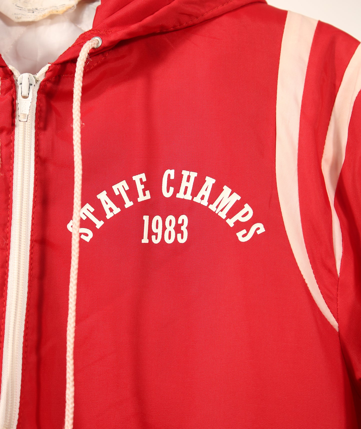 1983 3/4 Zip Nylon Varsity Hooded bomber - M