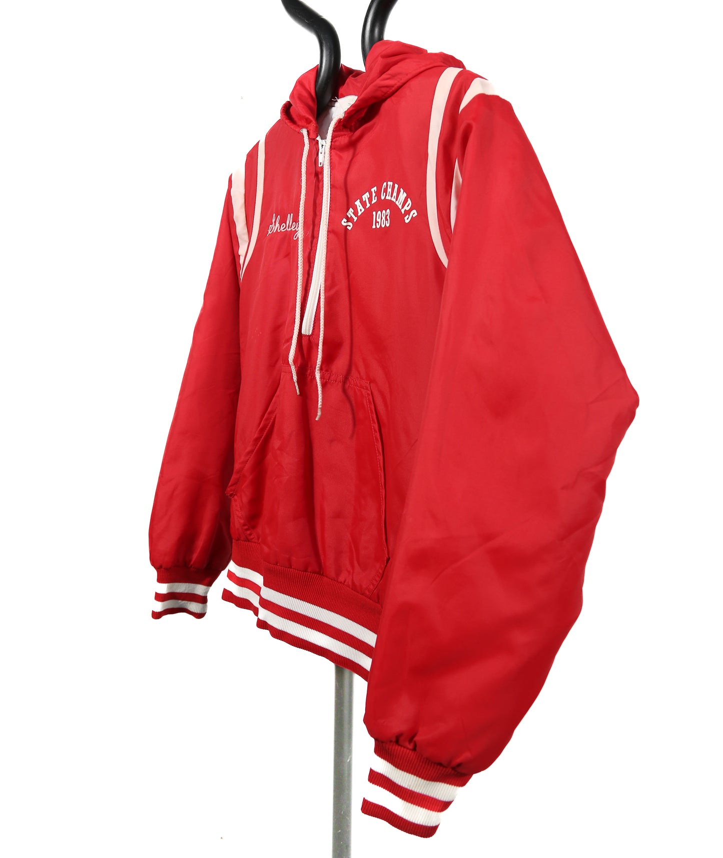 1983 3/4 Zip Nylon Varsity Hooded bomber - M