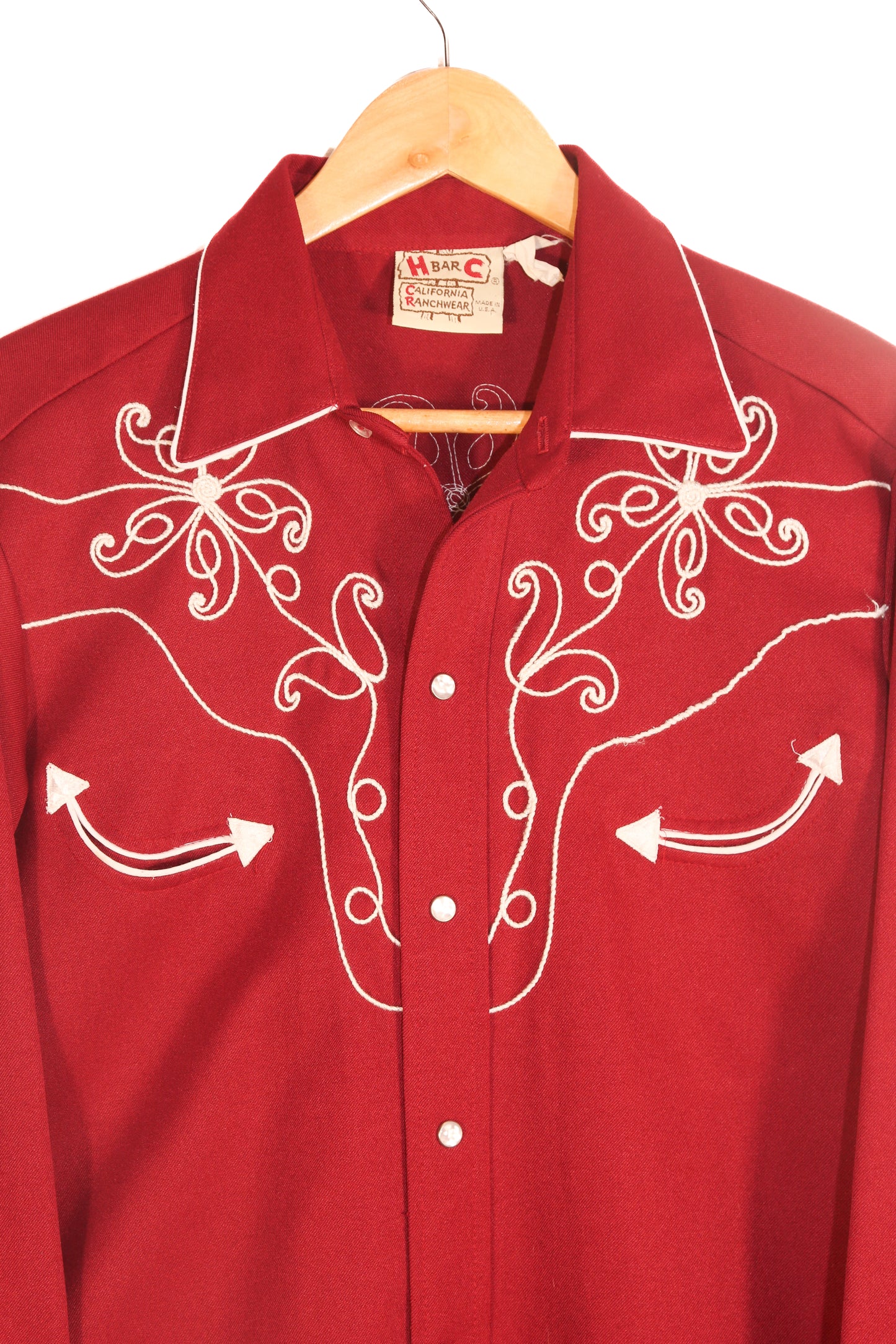 1970s H-Bar-C Embroidered Western Shirt - M