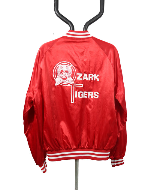 Red Ozark Tigers Button up Nylon Varsity Jacket Bomber - L