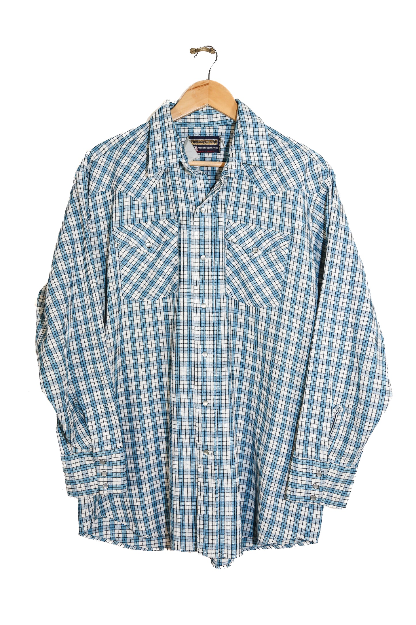 1990s Check Panhandle Slim Western Shirt - XL