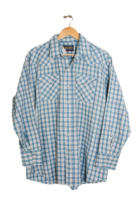 1990s Check Panhandle Slim Western Shirt - XL