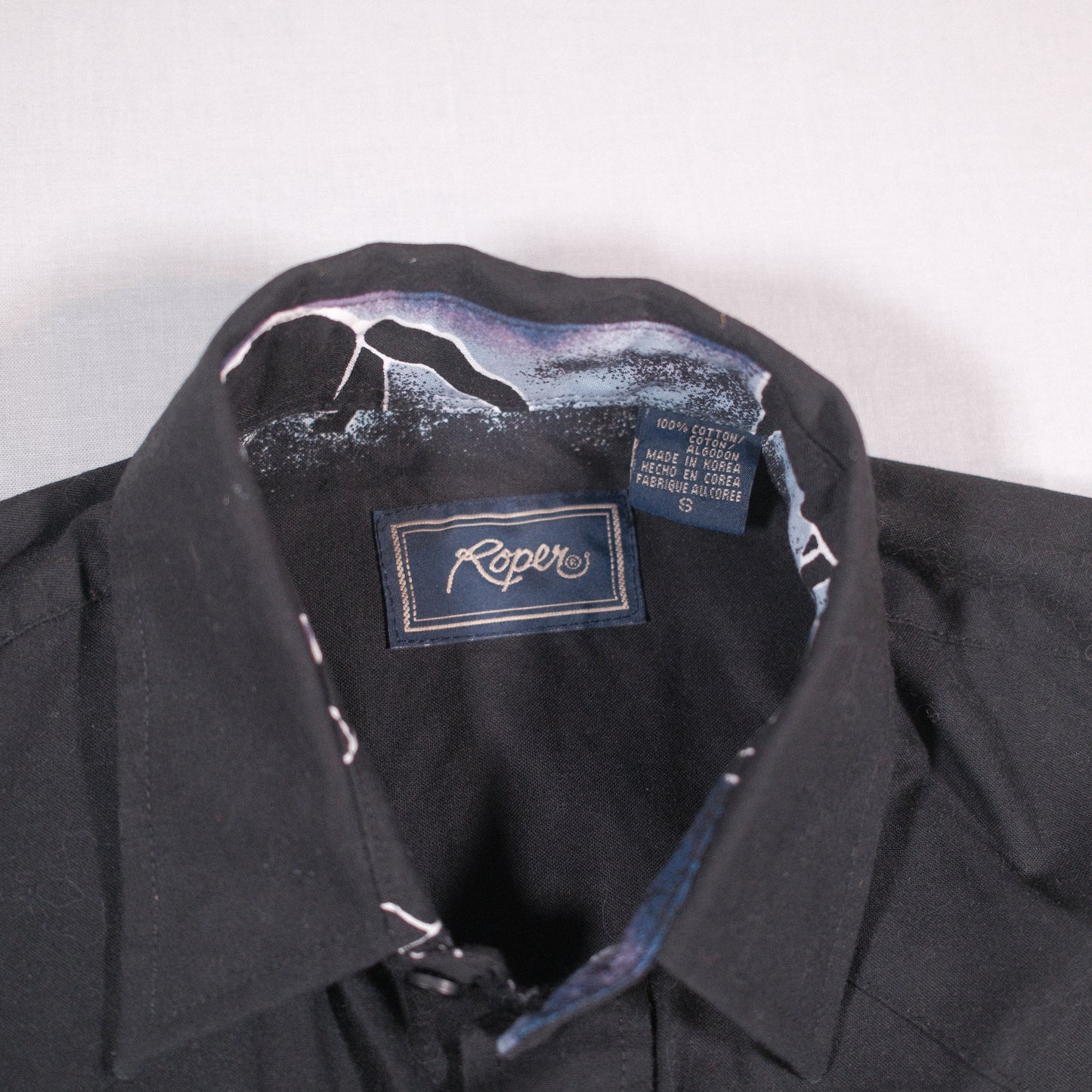 Roper Black Horse Print Western Shirt - M