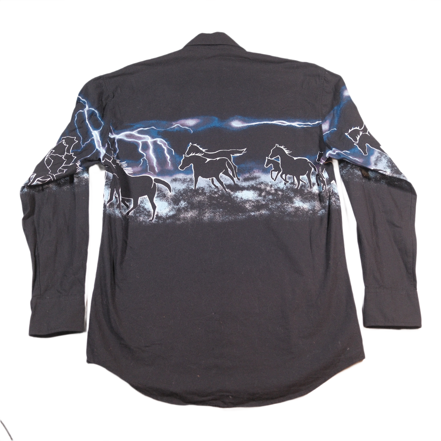 Roper Black Horse Print Western Shirt - M