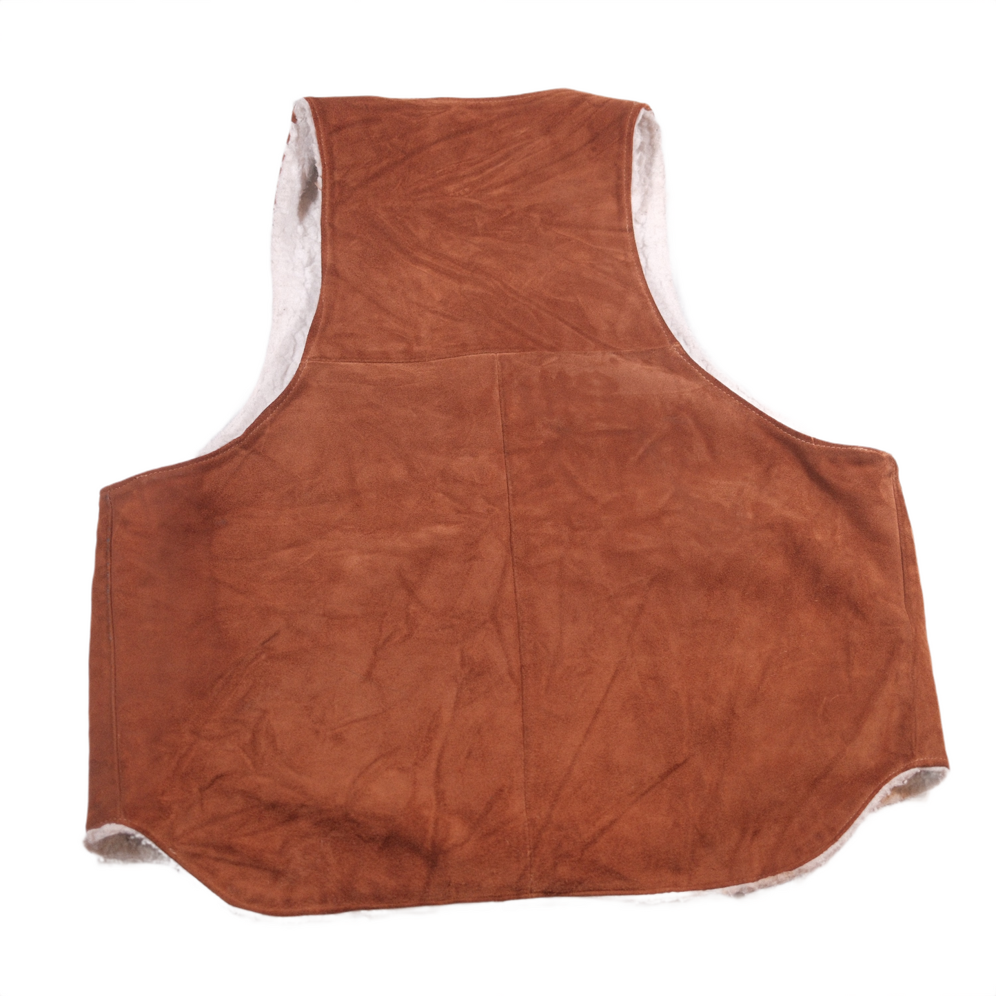 1970s Suede Sherpa Western Vest - M