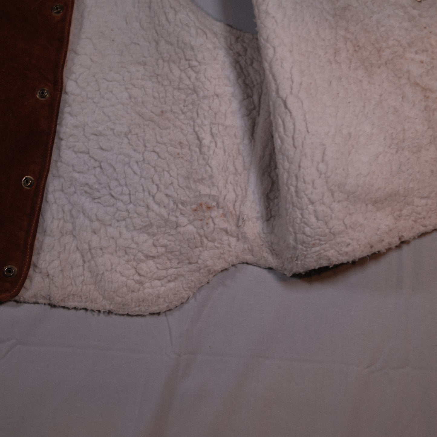 1970s Suede Sherpa Western Vest - M