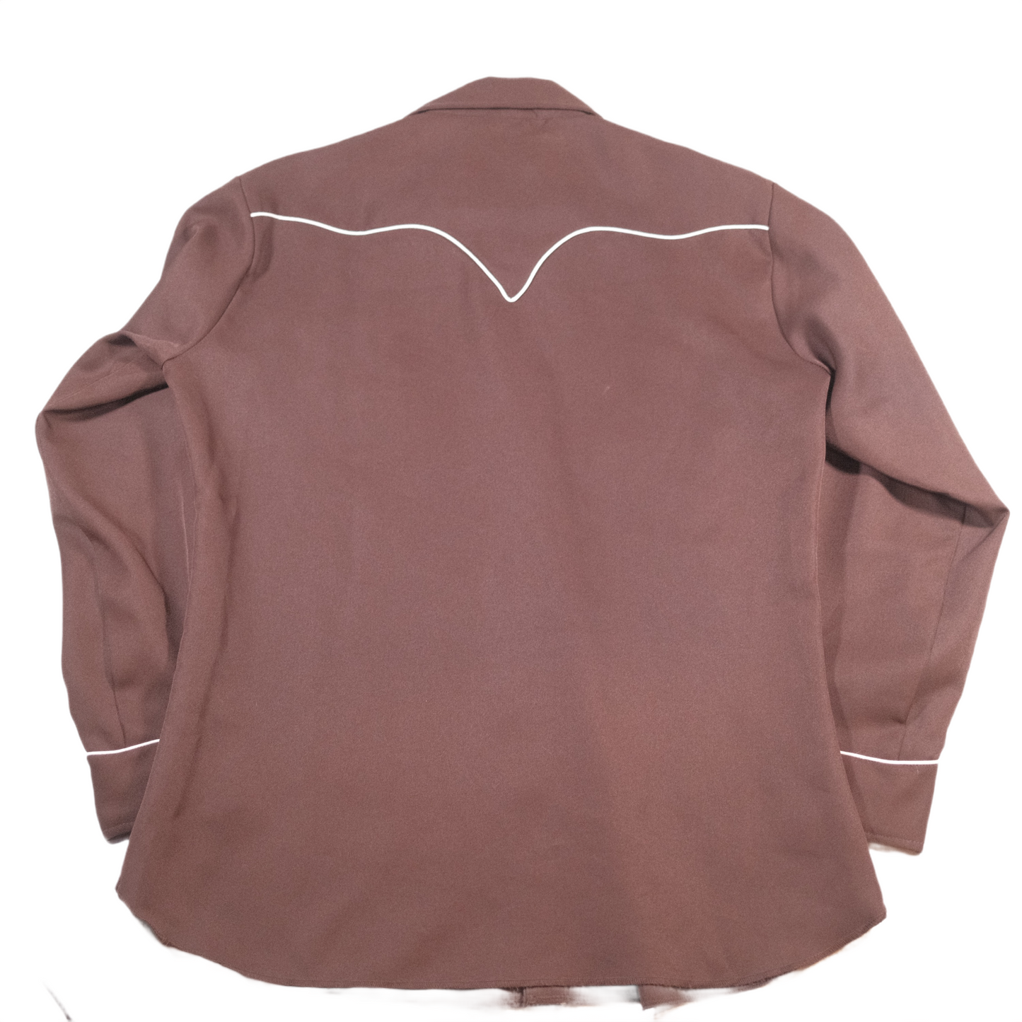1970's Brown HbarC Polyester embroidered Western Shirt - XL