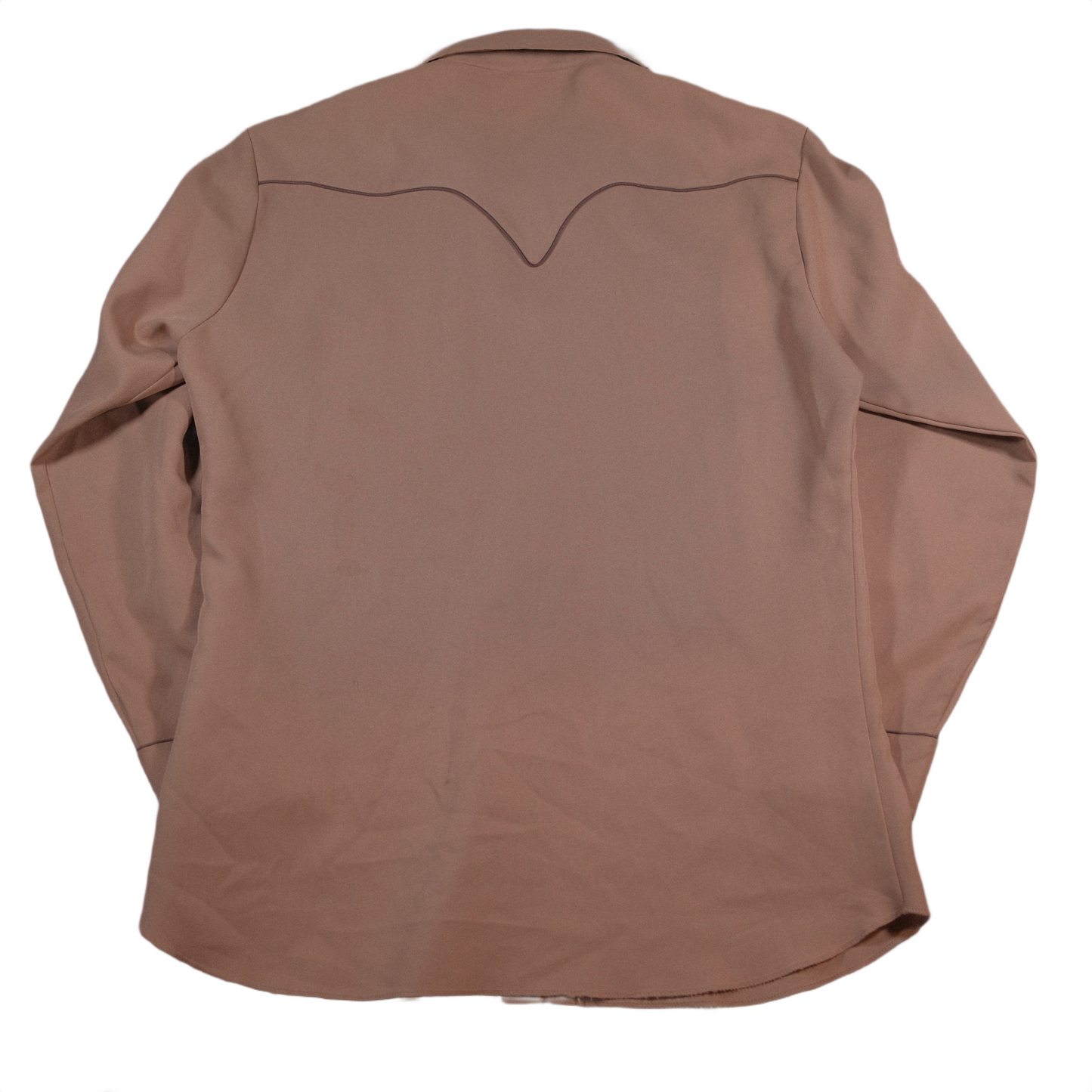 1970's Brown HbarC Polyester Royal Flush embroidered Western Shirt - L/XL