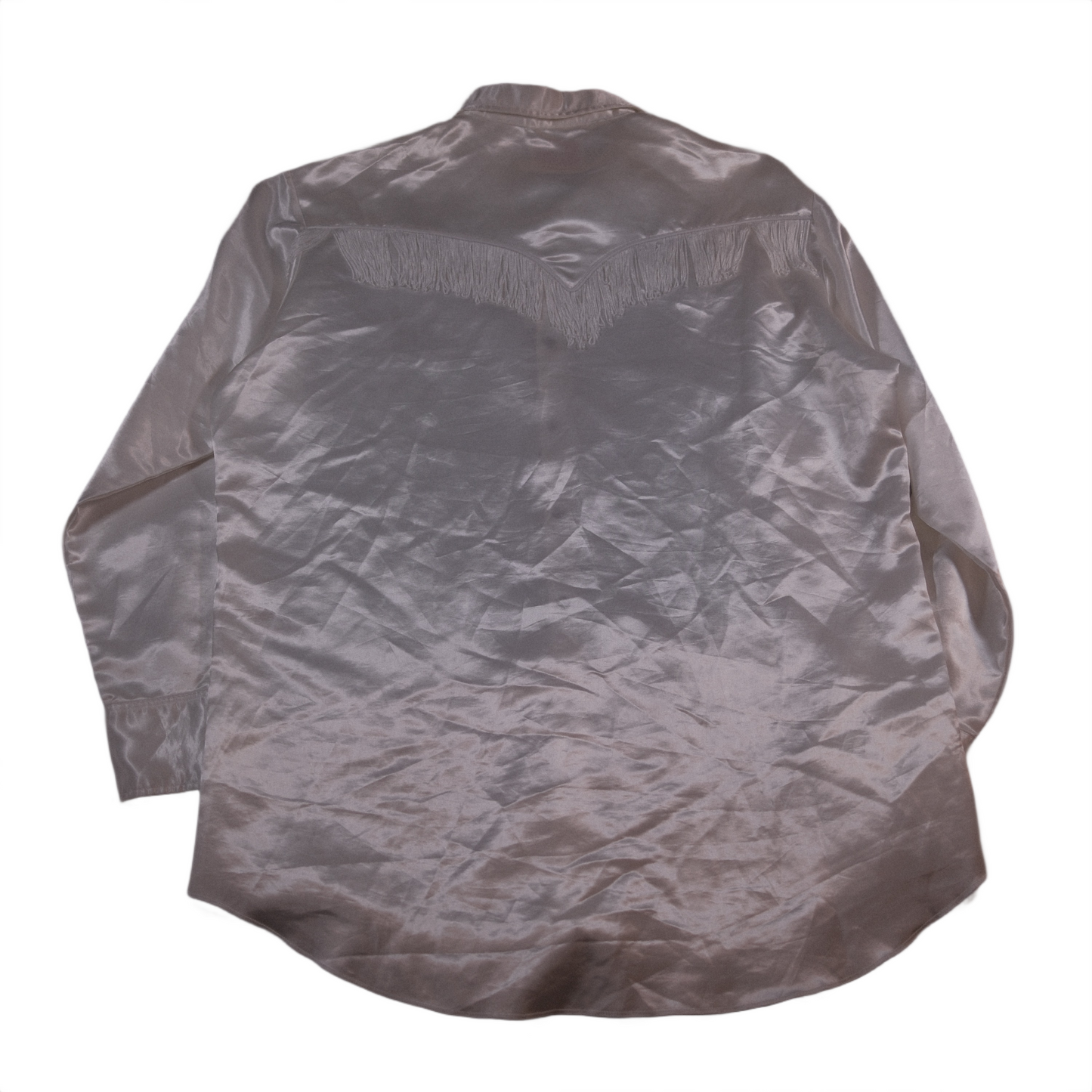 80's MWG Apparel Shiny Satin Fringe Western Shirt - XXL