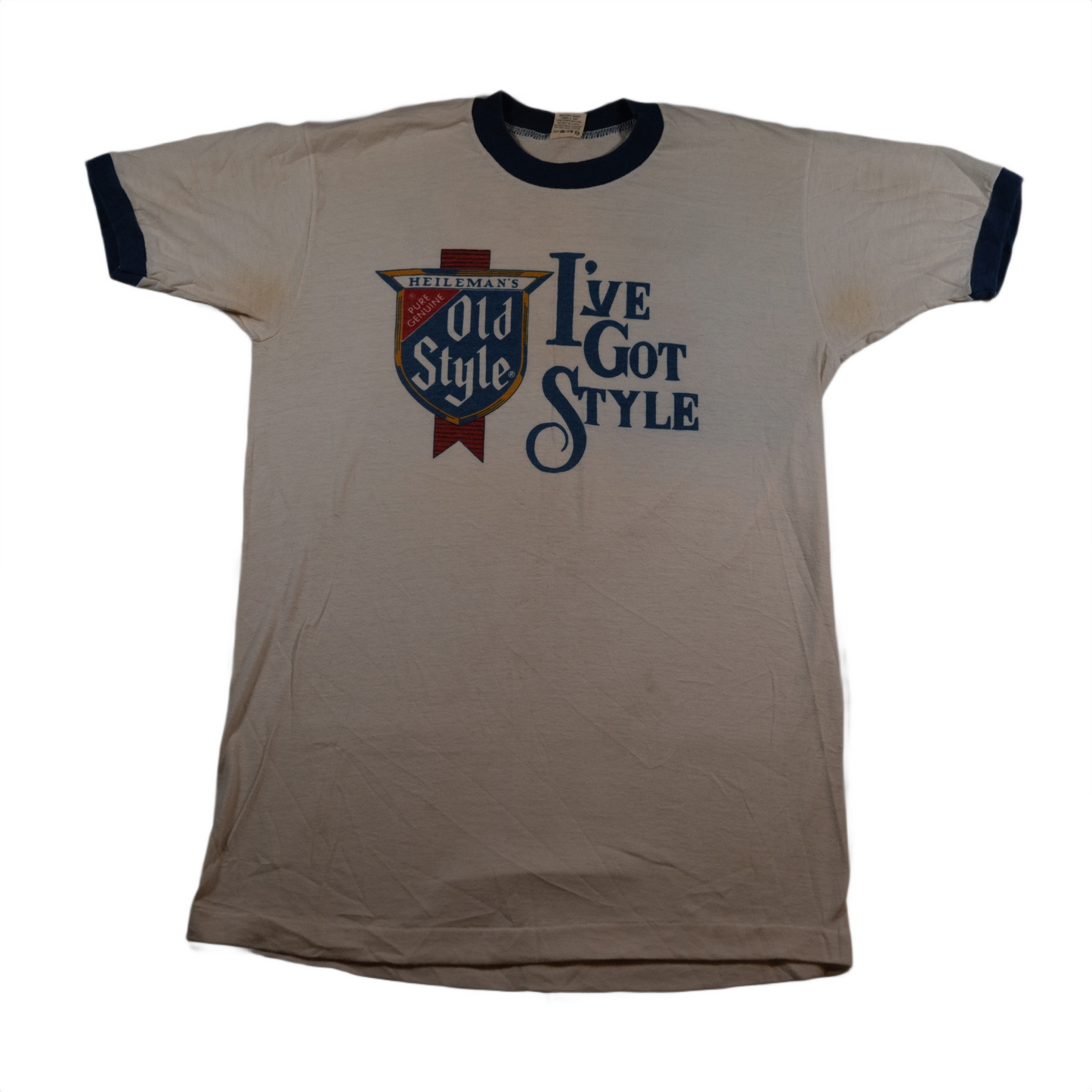 1982 White Old Style Beer ringer t-shirt - S/M