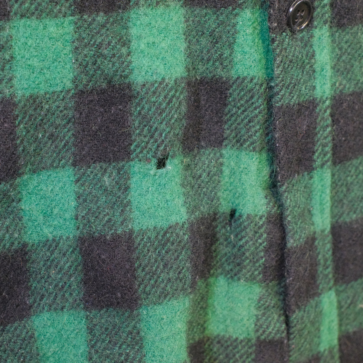 1970's LL Bean Green Plaid Mackintaw shirt - S