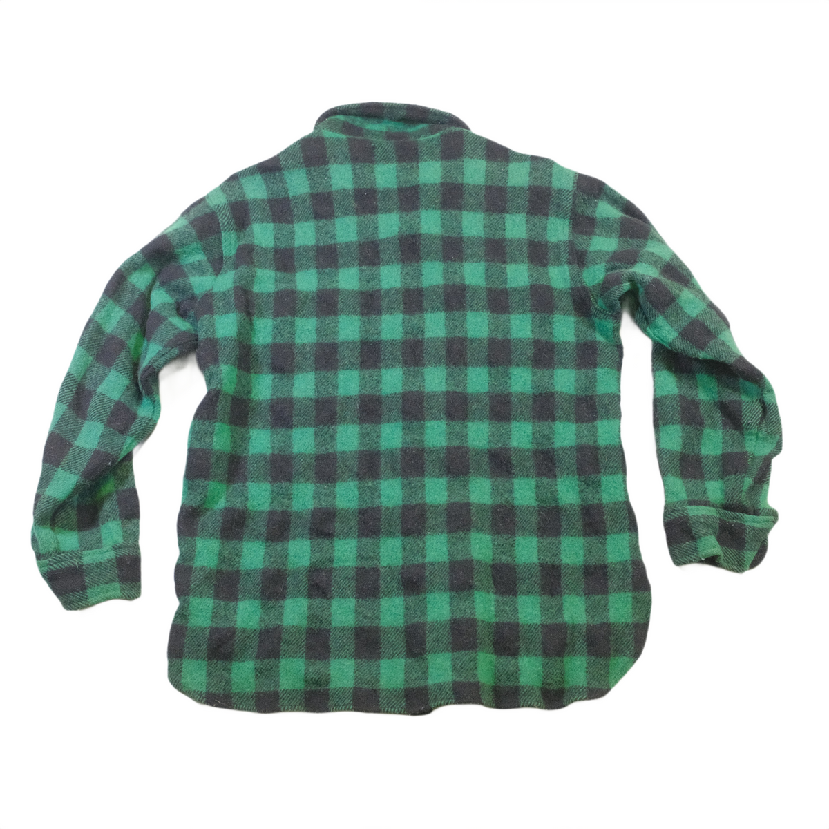 1970's LL Bean Green Plaid Mackintaw shirt - S