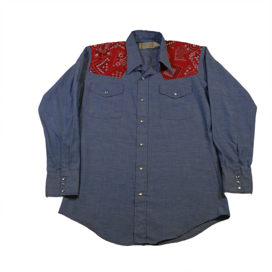 1970's 'Towncraft' Paisley Western Shirt - M