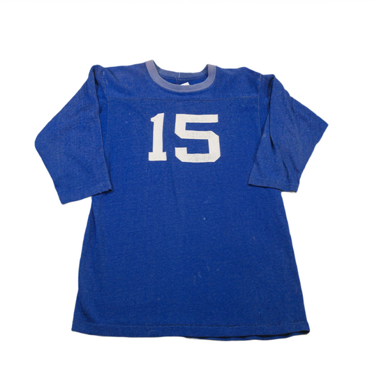 Blue 1970's #15 Football Jersey - XS/S