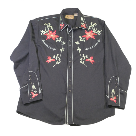 Scully Floral Embroidered Western Shirt - XL