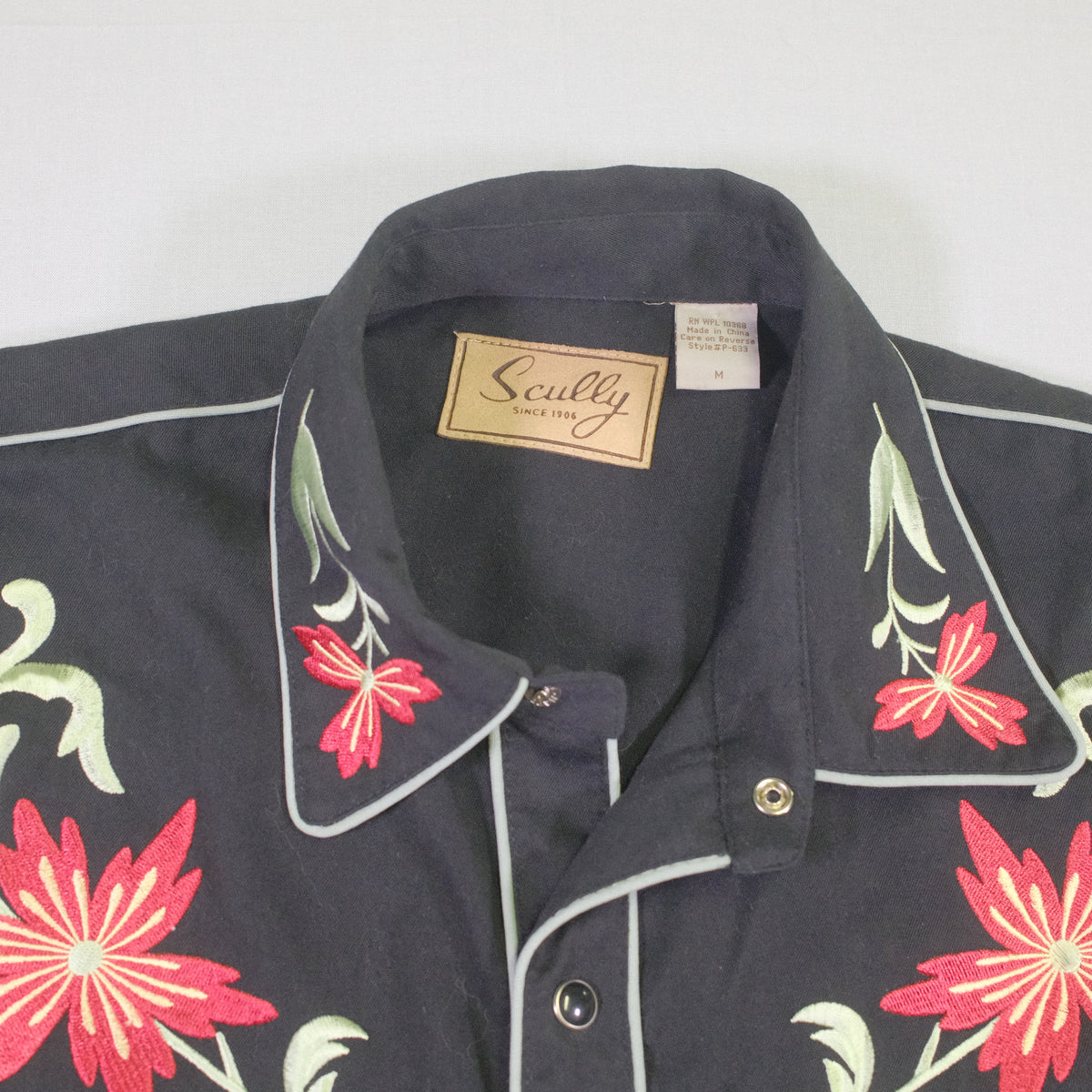 Scully Floral Embroidered Western Shirt - XL