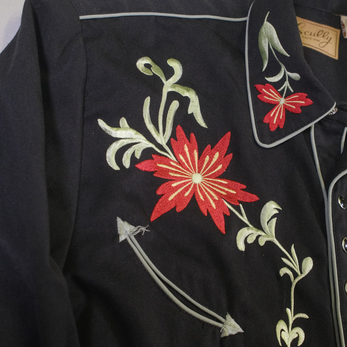 Scully Floral Embroidered Western Shirt - XL
