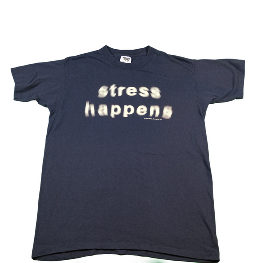 'Stress happens' Black T-shirt - M