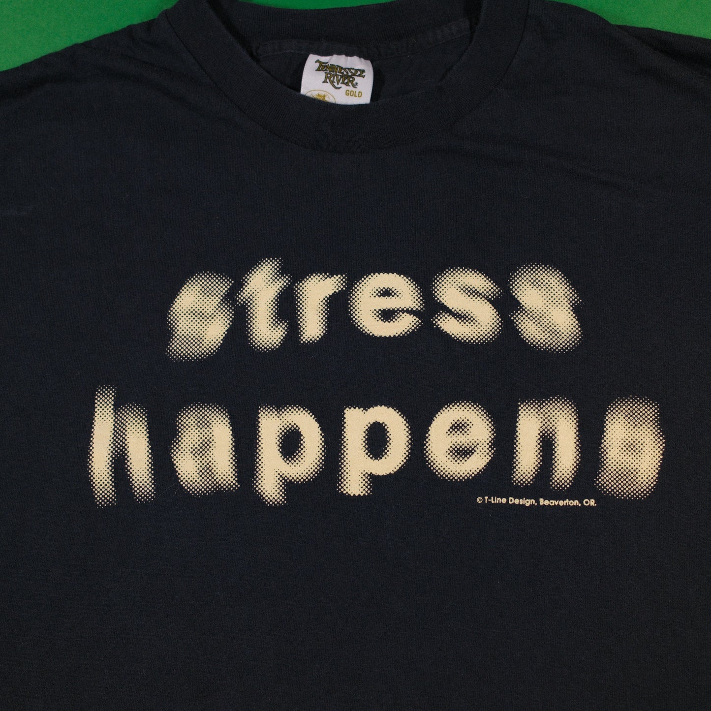 'Stress happens' Black T-shirt - M