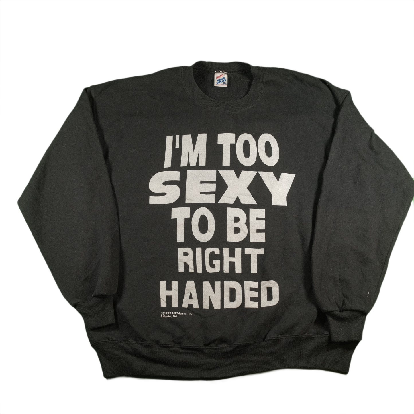 "Too sexy to be right handed" 90's Jumper - XL