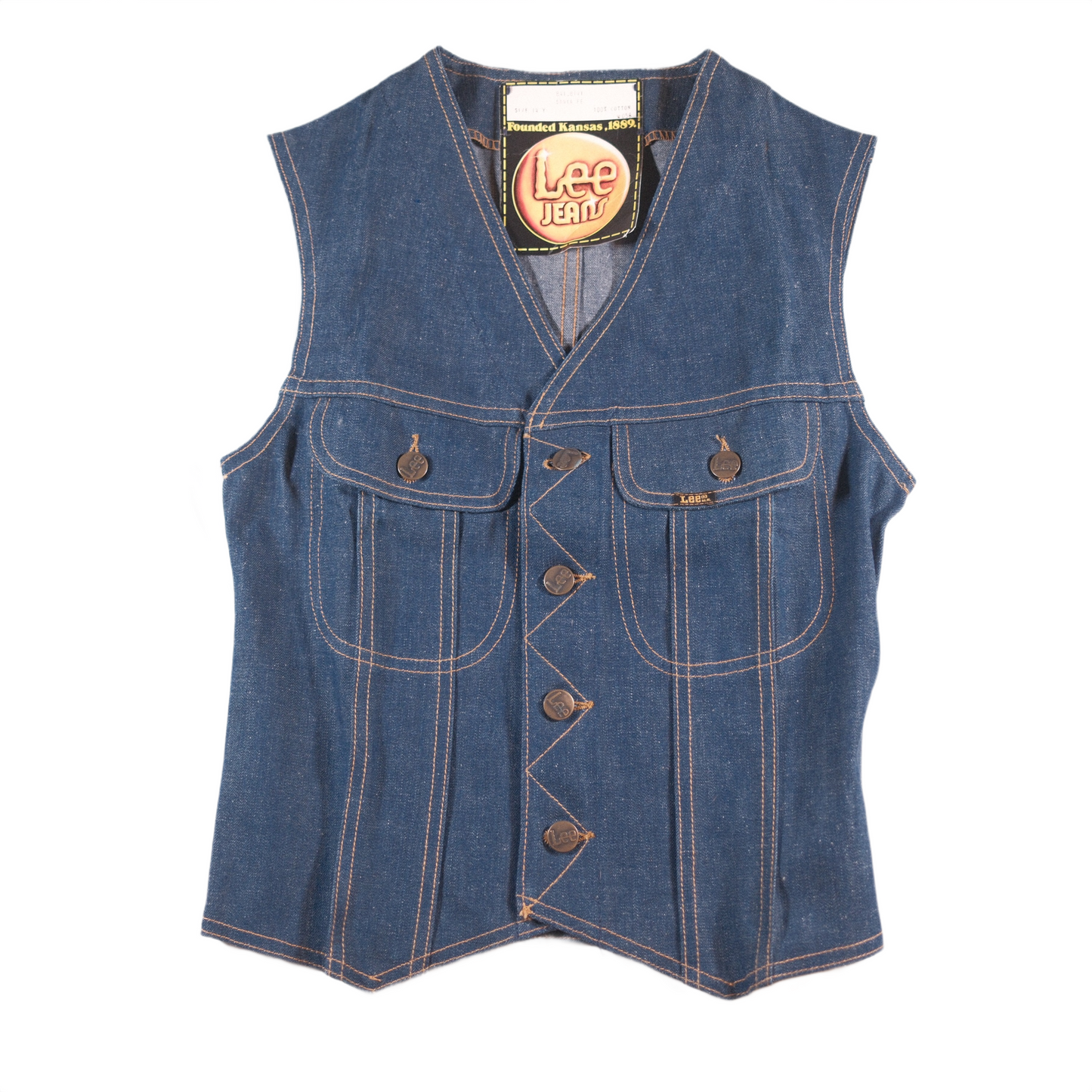 Vintage 1970's Deadstock Lee denim Vest - XXS