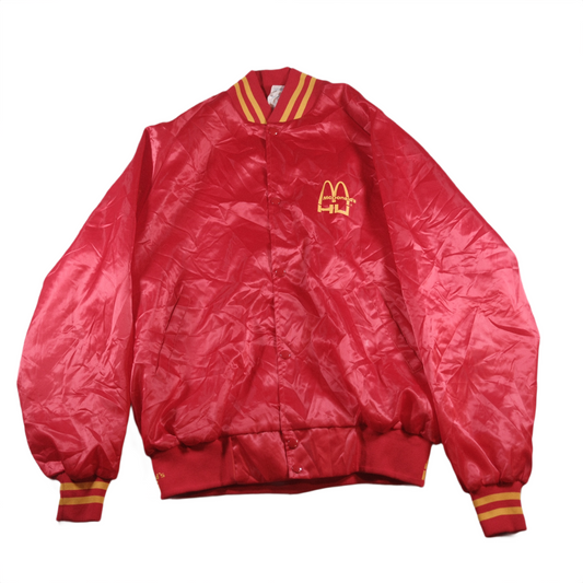 Vintage 1980's Mcdonalds Hamburger university Bomber Jacket - Extra Large