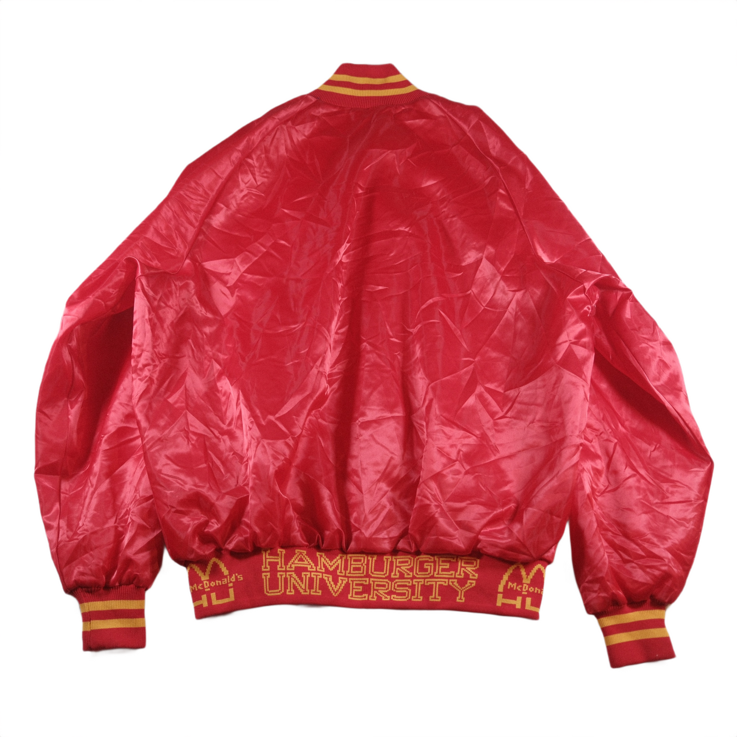 Vintage 1980's Mcdonalds Hamburger university Bomber Jacket - Extra Large