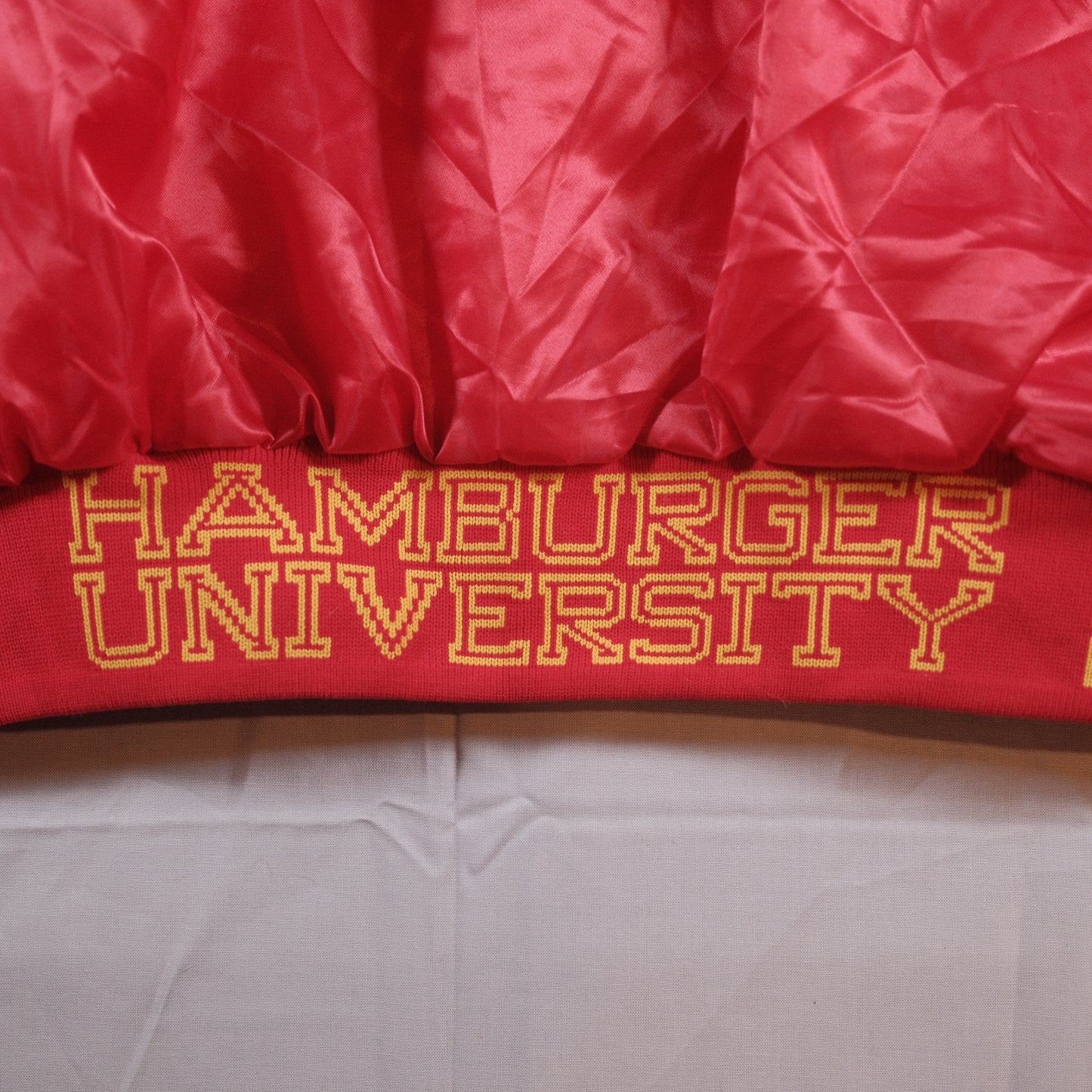 Vintage 1980's Mcdonalds Hamburger university Bomber Jacket - Extra Large